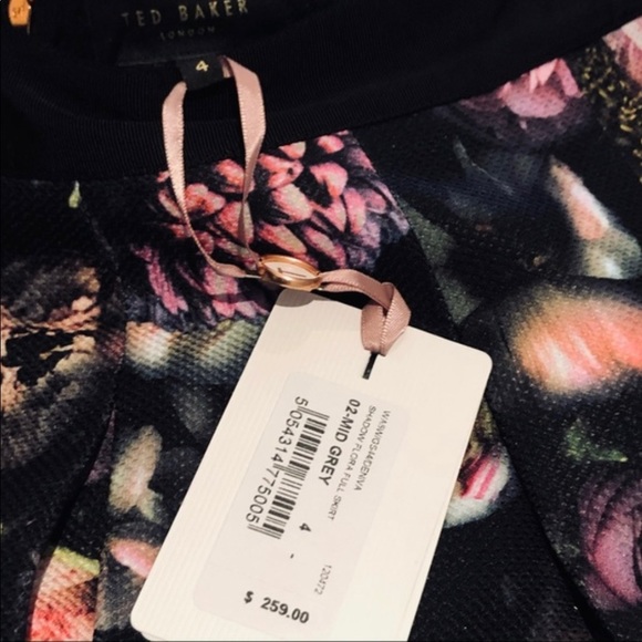 NWT Ted Baker London Deniva Shadow Flora Full Skirt - orig $259 - Picture 6 of 7